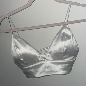 Satin cropped tank top